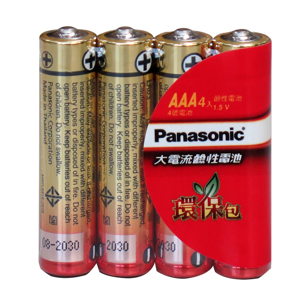 Panasonic,LR03T,4S,4號鹼性電池,紅金 