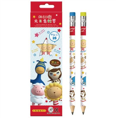 奶油獅,學齡前,鉛筆4支+筆削
