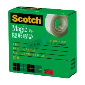 3M,810,3/4 ,隱形膠帶,19mm×32.9m,Scotch