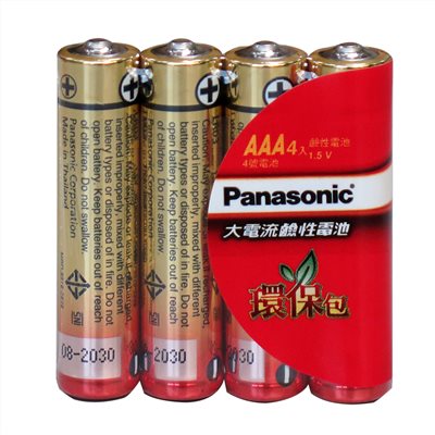 Panasonic,LR03T,4S,4號鹼性電池,紅金 